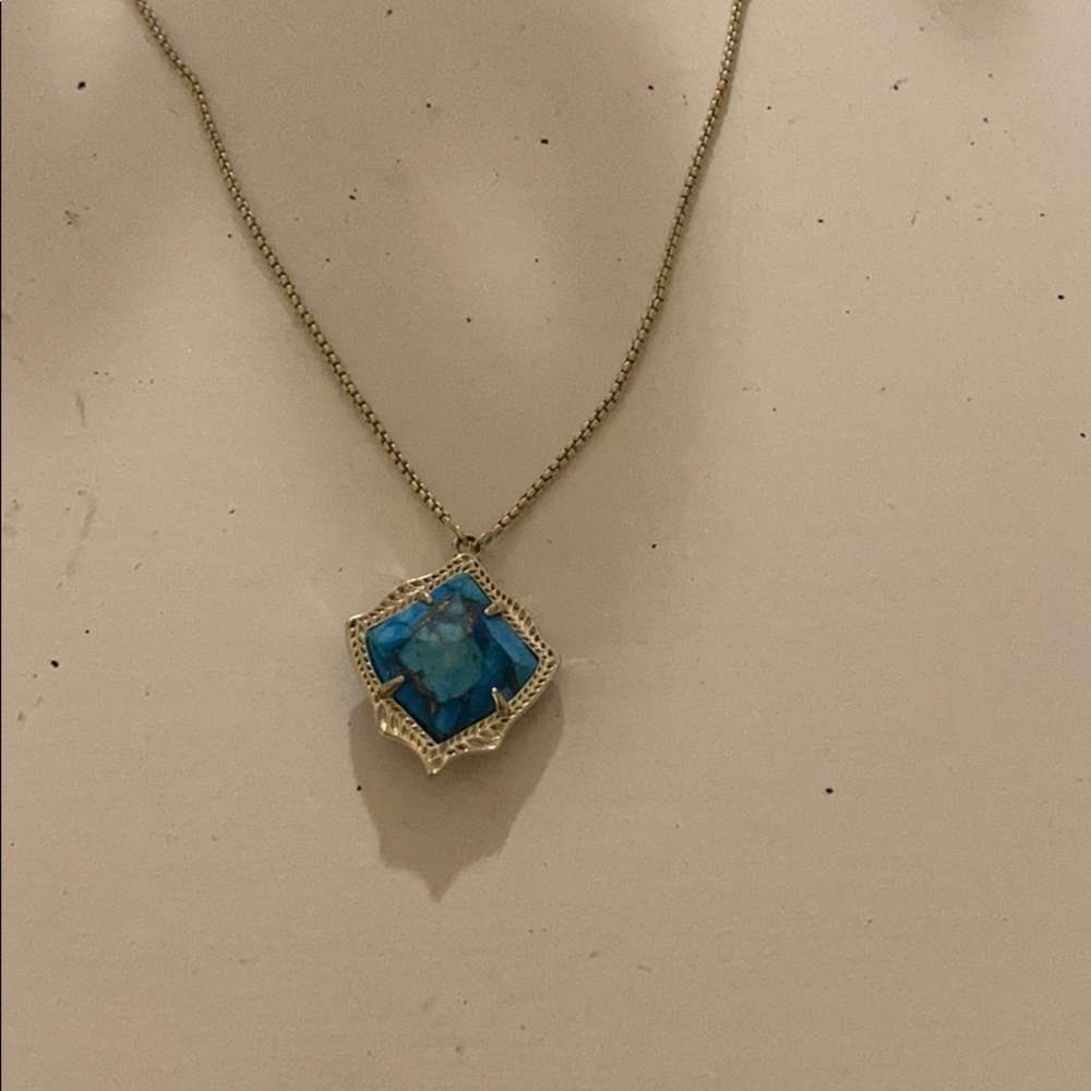 kendra scott necklace blue/teal/turquoise & gold